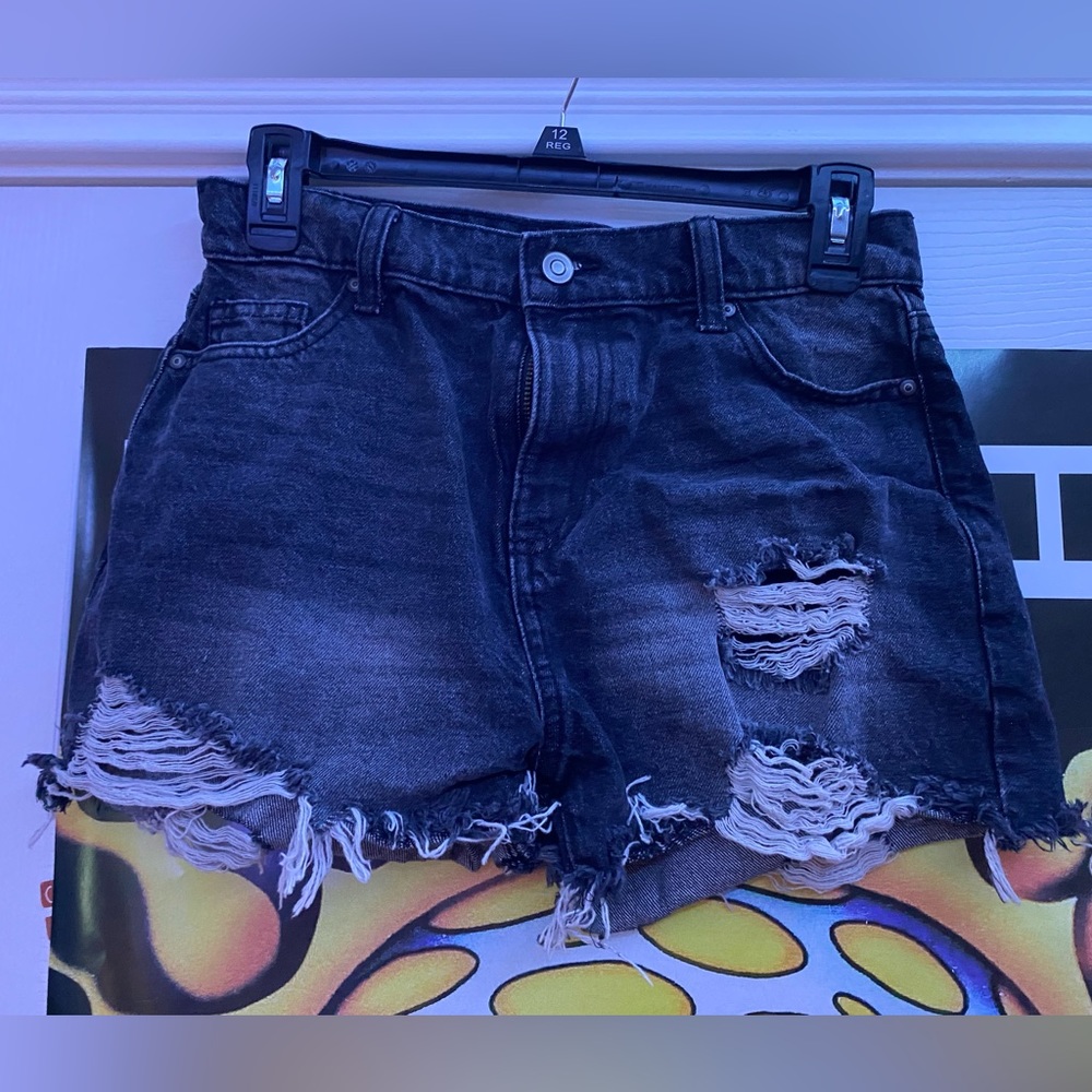 Black Denim Shorts